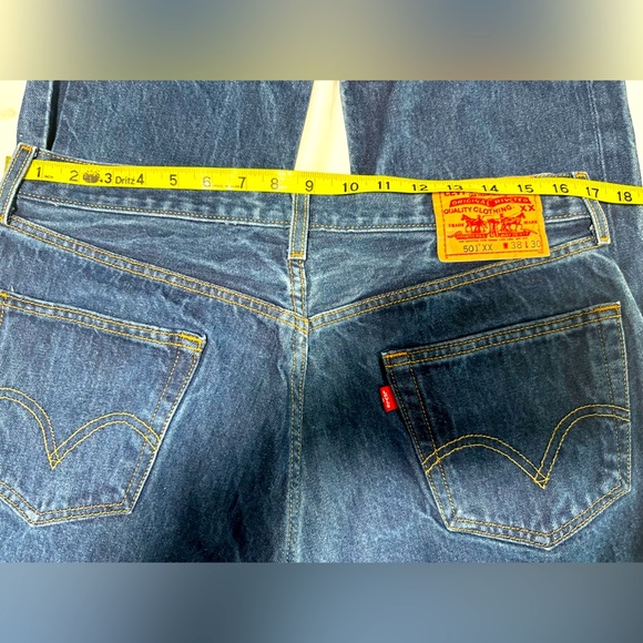 Levis 501XX Blue Button Fly Jeans, 90s Y2K, Size 34 x 28 - Picture 10 of 14